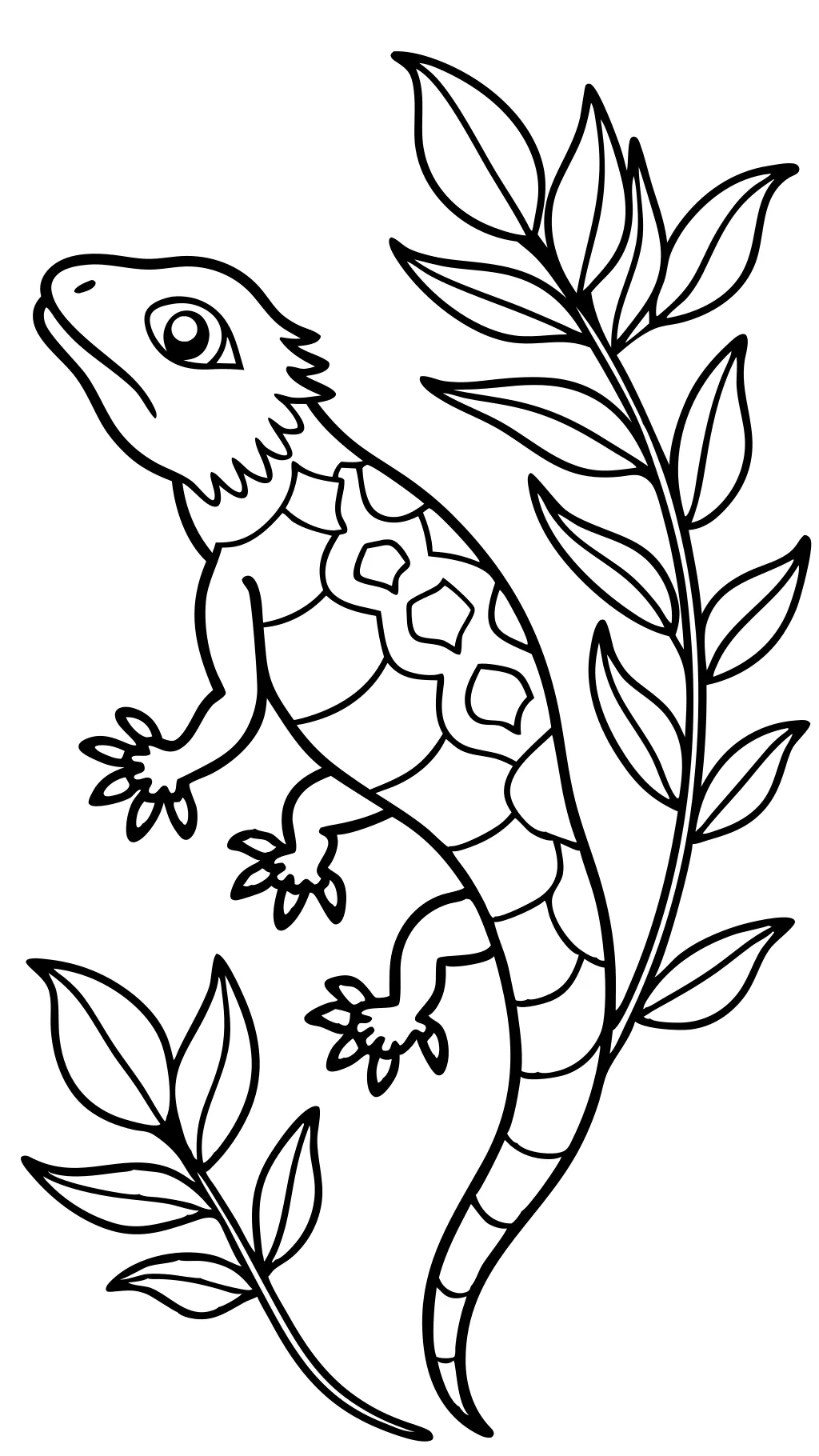 Página para colorear con lagarto